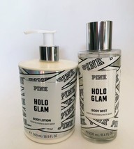 Victoria&#39;s Secret PINK Holo Glam Body Mist and Body Lotion - £62.27 GBP
