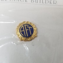 American Federation of Teachers Lapel Pin Blue Gold AFT Metal Vtg - $12.30