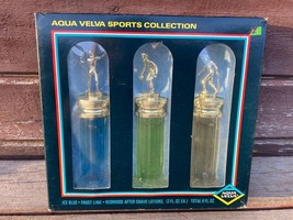 Vtg Aqua Velva Sports Collection Trophy Cologne Perfume Set Nos - £39.21 GBP
