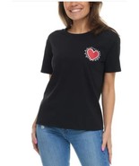 Keith Haring Womens T-Shirt Black Multicolor Crewneck Relaxed Fit Lightw... - $41.15 CAD