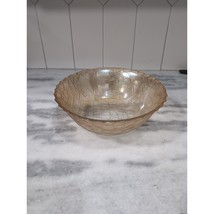 Amber Carnival Glass Serving Bowl, Cross Basket Weave Design, 9&quot; D X 3&quot; H - $12.87