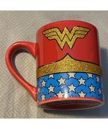 Wonder Woman Coffee Mug 14 oz Red Blue &amp; Gold Glitter - €8,56 EUR
