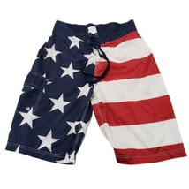 American Flag Shorts Size Small By Bioworld Swim Trunks Swimwear Swimmin... - $29.69