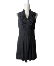 Express Design Studio Women&#39;s Size 8 Black Cotton Sleeveless Dress w/ Ru... - £15.45 GBP