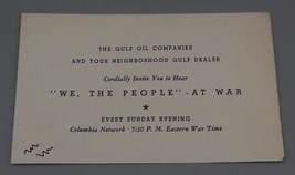 Vintage Gulf Olio Columbia Network Invito We The People Presso Guerra - £68.33 GBP
