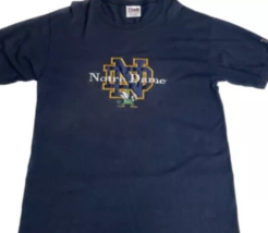 Vintage Notre Dame Fighting Irish Shirt Mens XL Blue Short Sleeve Football 90s - £14.60 GBP