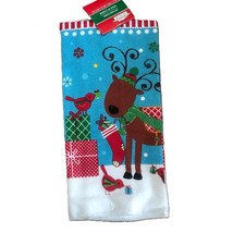 1pc-Fun Retro Holiday Kitchen Reindeer Hand Towel Christmas Decoration - £3.77 GBP