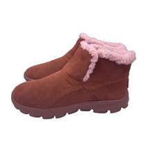 Skechers On The Go Joy Joyous Sight Bootie Tan Lined Cognac Suede Womens Size 7 - $44.54