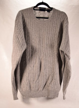 Allen Solly Mens XL 100% Cashmere Cable Knit Pullover Sweater Gray  - $58.41