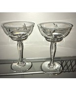 Vintage Wine Champagne Glasses Wedding Toast Bride Groom Elegant Chic Cr... - $39.00