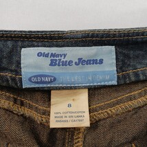 Old Navy RN#54023 Women's Blue Cotton Front Zip & Slit Denim Skirt Size 8 image 3