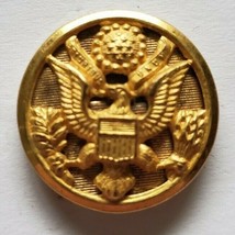 US Naval Eagle Over Anchor Brass Uniform Coat Button Waterbury Button Co... - $9.95