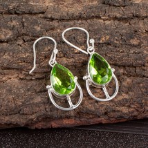 Peridot Gemstone 925 Silver Earring Handmade Jewelry Earring 1.60&quot; - £9.00 GBP