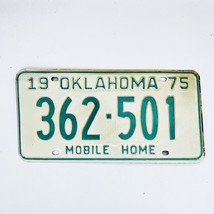 1975 United States Oklahoma Base Mobile Home License Plate 362-501 - $12.28 CAD