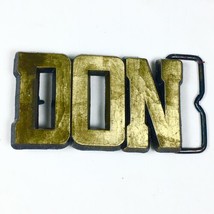 Vintage Belt Buckle DON Mans Name Cut Spelled Out 3&quot; X 1.7&quot; - £14.27 GBP