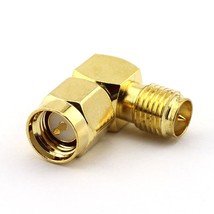 2-Pack Rf Coaxial Right Angle Adapter Sma Coax Jack Connector Sma Male T... - £11.67 GBP