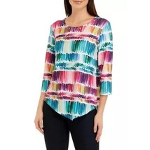Alfred Dunner Brushstroke Print Knit Top Womens Plus Size 3X - $28.59