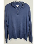 Peter Millar Jacket Mens Large Blue 1/4 Zip Pullover Golf Coat Long Slee... - $4.94