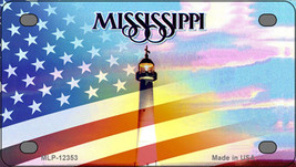 Mississippi with American Flag Novelty Mini Metal License Plate Tag - £11.95 GBP