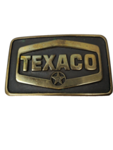 Texaco Brass Vintage Belt Buckle Patina 1980 Handmade Made in USA Oil an... - $31.79