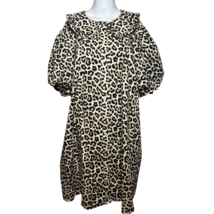 H&amp;M  Swing Dress Women&#39;s XL Ivory &amp; Black Puff Sleeves Bohemian Boho Chic Glam - £21.13 GBP