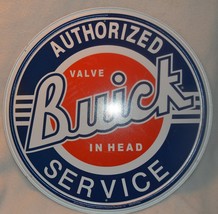 Buick Authorized Service Valve In Head Round Metal Sign - £30.07 GBP