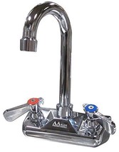 AA-410G 4&quot; Wall Mount Commercial Hand Sink Faucet with 3-1/2&quot; Gooseneck ... - £73.88 GBP
