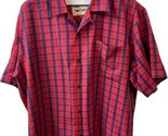 Pelle Pelle Button Up Shirt Mens Size L Authentic Flight Garment Red Plaid - $13.91