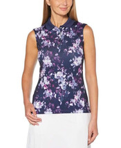 NWT Ladies CALLAWAY Navy &amp; Magenta Purple Sleeveless Golf Shirt - sizes M L &amp; XL - £31.96 GBP