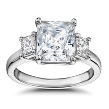 2.00Ct Taglio Princess Solitario Moissanite Fidanzamento Ring 14kt Bianco Dorato - £176.41 GBP