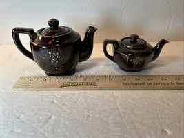 Vintage Japan Brown Cream Lidded Tea Pot - £14.92 GBP