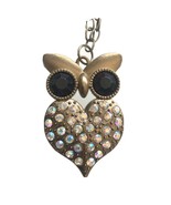 &quot;The Owls Are Not What They Seem&quot; - Brass Owl Heart -  Metal Chain - £27.12 GBP