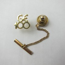 Vintage General Electric 100 Year Anniversary Tie Tack Lapel Pin Chain Tie Bar - £7.90 GBP