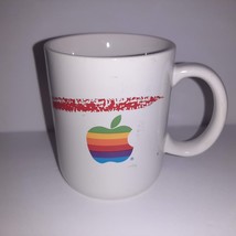 Vintage 1980&#39;s Apple Computer Macintosh Coffee Mug PAPEL Rainbow Logo Cup - £38.66 GBP