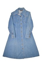 Vintage 80s Gap Denim Dress Womens 6 S Snap Button Long Sleeve Western Prarie - £49.16 GBP