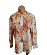 GIAMBATTISTA VALLI Floral Printed Cotton Blouse In White &amp; Multicolor  -... - $279.99
