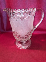 EAPG Crystal Shell And Jewel Eight Inch Pitcher Depression Glass - $19.99