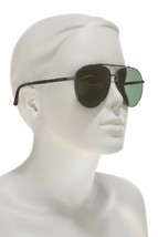  Gucci GG0043SA 003 Ruthenium/Havana/Smoke Aviator Sunglasses - £188.84 GBP