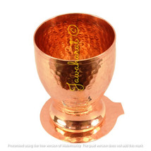 Copper Hammered Design Glass Tumbler with Coaster 350 ML - £27.43 GBP