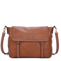 Ampere Creations Vegan Leather Crossbody Bag Brown SOFT - £26.37 GBP