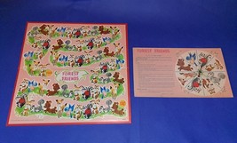 1962 Forest Friends Replacement Game Board &amp; Spinner ONLY Milton Bradley - $16.00