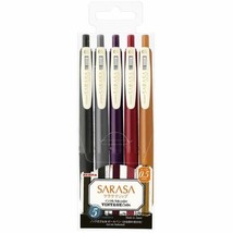 Zebra Gel Ball Pen SARASA JJ15-5C-VI2 0.5mm Vintage 5 Color Set Japan free ship - £11.19 GBP