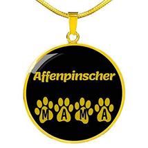 Affenpinscher Mama Circle Necklace Engraved Stainless Steel 18-22&quot; Dog Owner Lov - £46.67 GBP