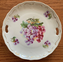 Decorative Porcelain Plate Purple Grapes Shabby Chic Purple, Plum, and Green - £3.19 GBP
