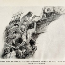 Pirates With Weapons Capturing Exertion Boat Art Print 1920s Lost Ships ... - €17,28 EUR