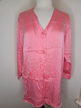 Vintage Victoria&#39;s Secret GOLD LABEL Y2K silk Pajama shirt top Coral S/P - £19.77 GBP