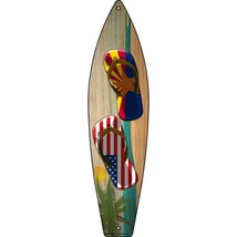 Arizona Flag and US Flag Flip Flop Novelty Mini Metal Surfboard MSB-241 - £13.32 GBP