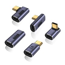 5 Pack Usb C Adapter, Up&amp;Down, Middle Bend And Side Bend 90 Degree Right Angle,  - £19.69 GBP