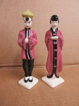 Vintage Weil Ware Japanese Asian Oriental Figurines Pottery Set of 2 - £94.60 GBP