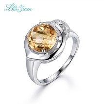 I&amp;zuan 3.76ct Natural Citrine 100% 925 Sterling Silver Fine Jewelry Rings For Wo - £57.62 GBP